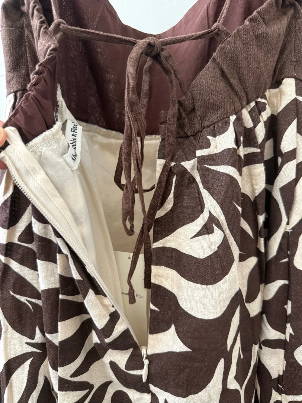 NWT Abercrombie & Fitch Tie-Back Babydoll Maxi Dress XSP
